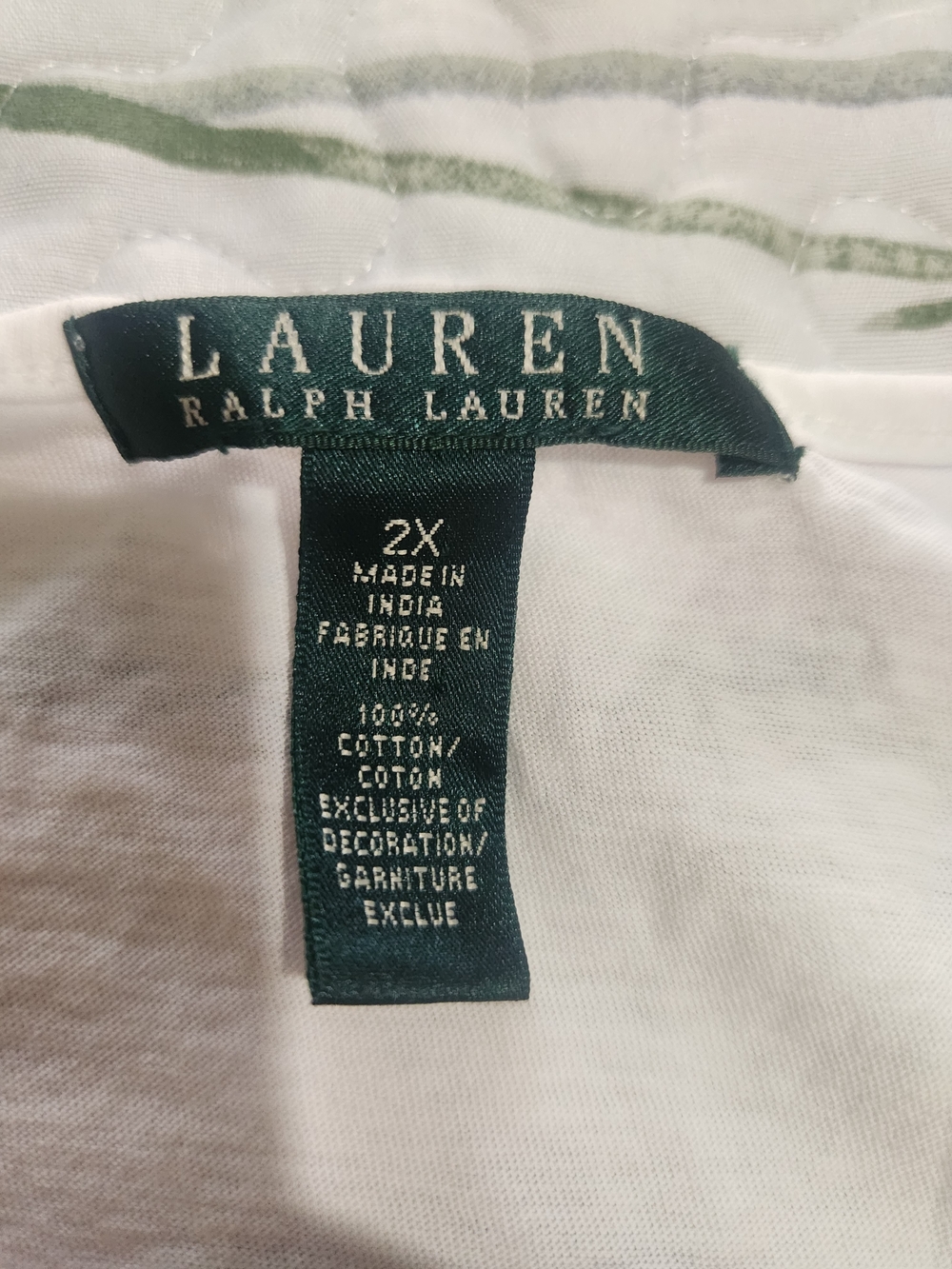 Lauren Ralph Lauren White Crochet-Trim Scoop Neck Women's Top - Picture 2 of 7
